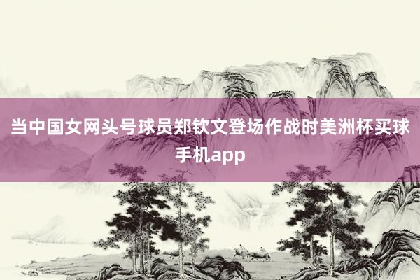 当中国女网头号球员郑钦文登场作战时美洲杯买球手机app