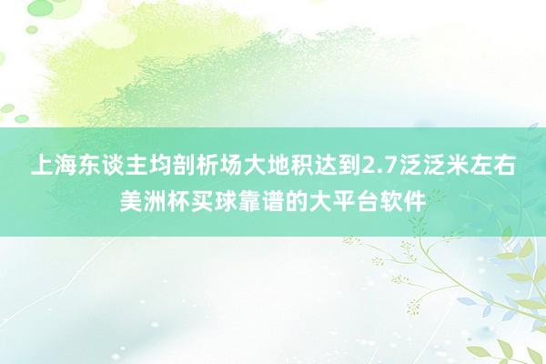 上海东谈主均剖析场大地积达到2.7泛泛米左右美洲杯买球靠谱的大平台软件