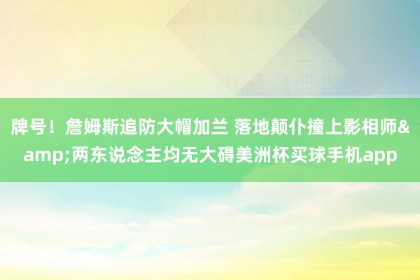 牌号！詹姆斯追防大帽加兰 落地颠仆撞上影相师&两东说念主均无大碍美洲杯买球手机app