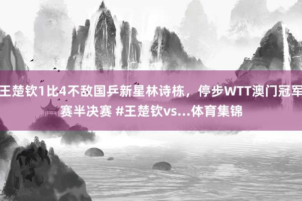 王楚钦1比4不敌国乒新星林诗栋，停步WTT澳门冠军赛半决赛 #王楚钦vs...体育集锦