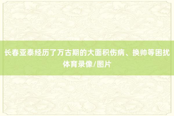 长春亚泰经历了万古期的大面积伤病、换帅等困扰体育录像/图片