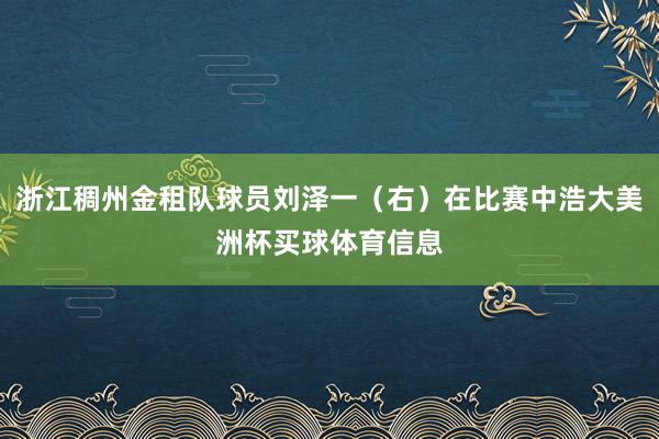 浙江稠州金租队球员刘泽一（右）在比赛中浩大美洲杯买球体育信息