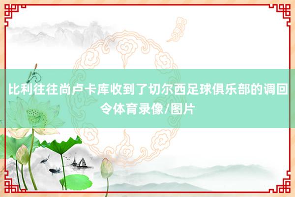 比利往往尚卢卡库收到了切尔西足球俱乐部的调回令体育录像/图片