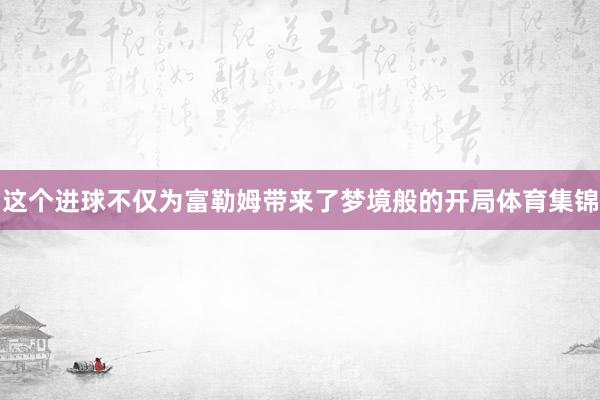 这个进球不仅为富勒姆带来了梦境般的开局体育集锦