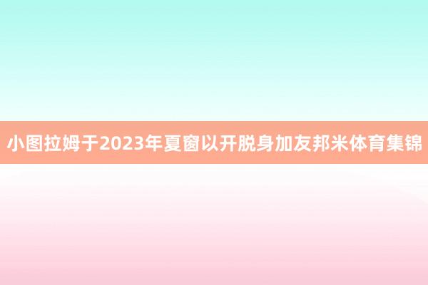 小图拉姆于2023年夏窗以开脱身加友邦米体育集锦